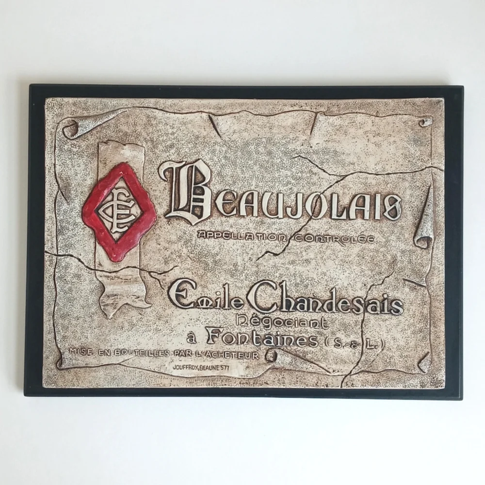 French Cottage/ Shabby Chic Wall Art Beaujolais Resin Ceramic Plaque